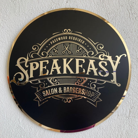 Business Round Mirror Logo Sign, Custom 3D Acrylic Sign, Modern Office Wall Decor, Personalized Company Logo, Reception Desk Sign