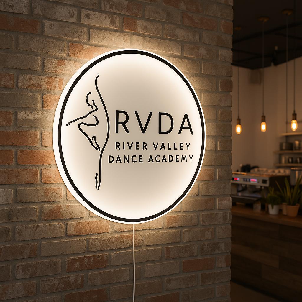 Custom Frosted Acrylic Round Neon Sign, Circle Shape with Frosted Background Business Logo Display Salon Spa Decor
