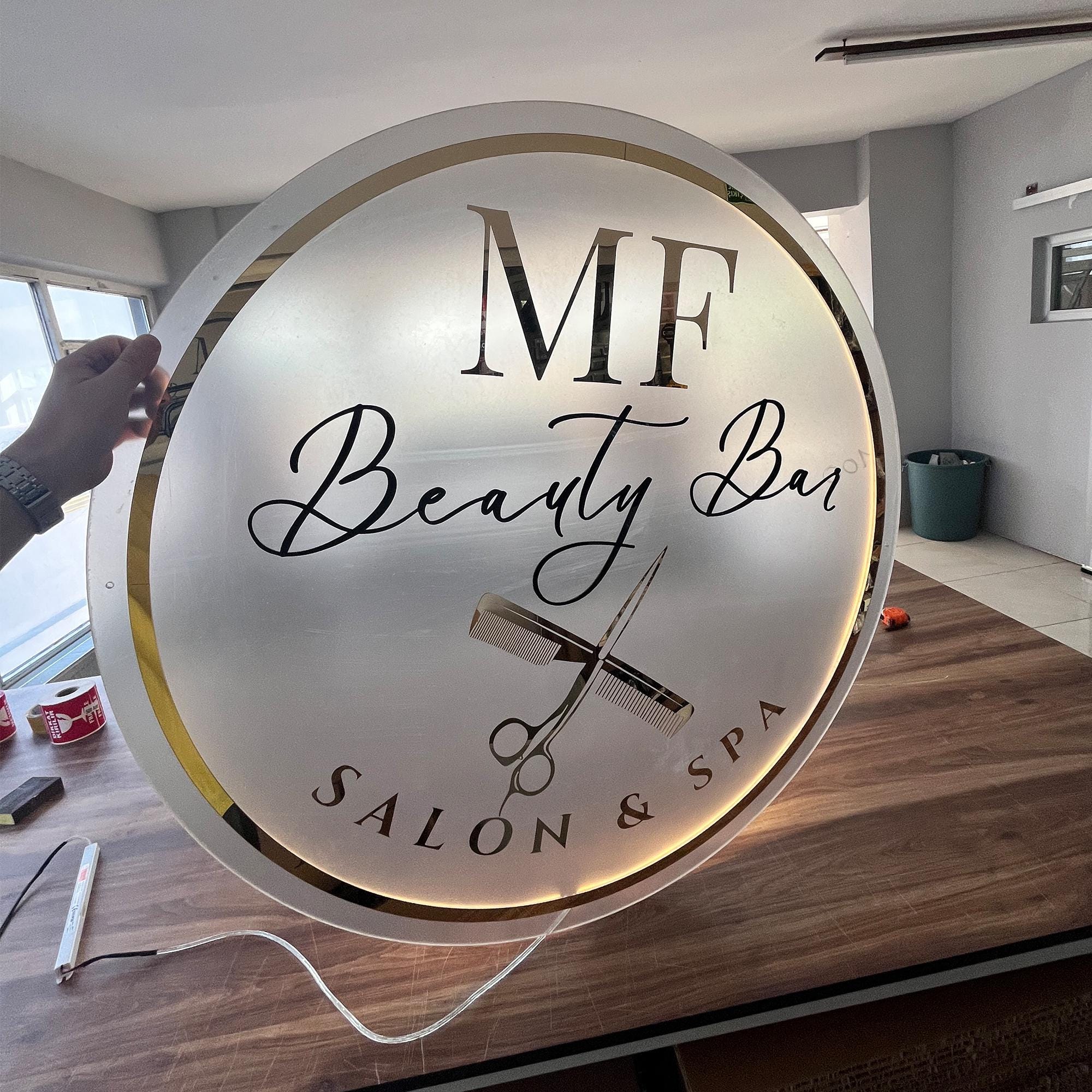 Custom Beauty Studio Neon Sign, Acrylic Salon Backlit Sign, Business Logo Signs, Wall and Door Office Sign, Wall LED Salon logo sign hc7kuk-m2.myshopify.com
