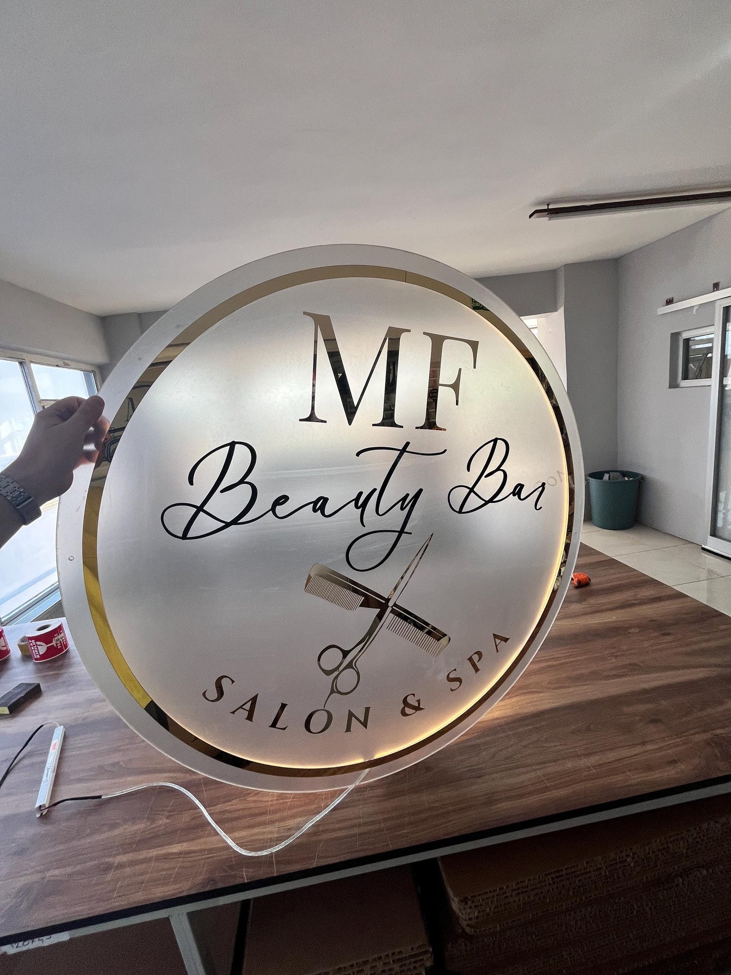 Custom Neon Sign For Business Decor | Frosted Acrylic Gold Mirror hc7kuk-m2.myshopify.com