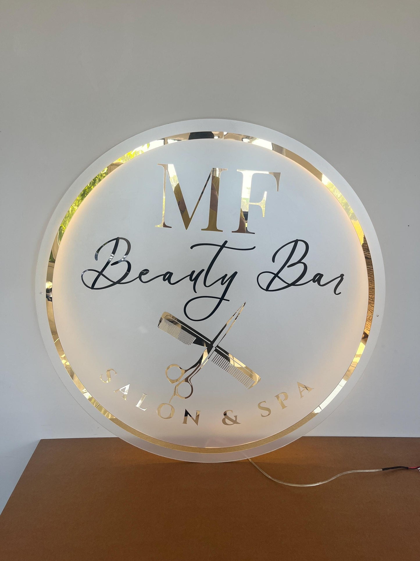 Custom Neon Sign For Business Decor | Frosted Acrylic Gold Mirror hc7kuk-m2.myshopify.com