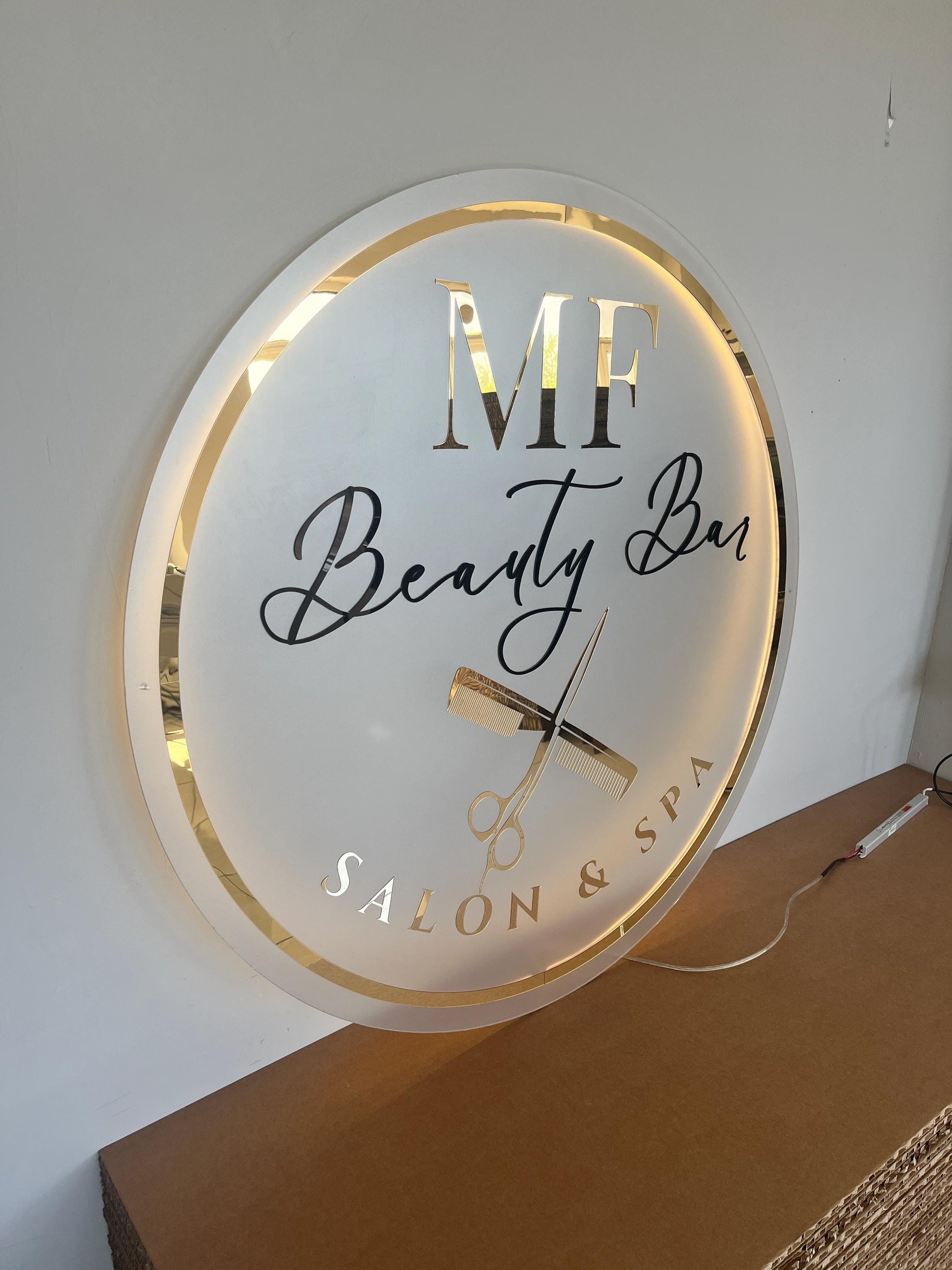 Custom Neon Sign For Business Decor | Frosted Acrylic Gold Mirror hc7kuk-m2.myshopify.com