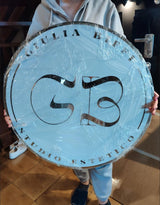 Custom Round Acrylic Salon Sign with Metal Backing, Personalized Business Logo for Spa, Esthetician Room or Beauty Studio Wall Decor hc7kuk-m2.myshopify.com