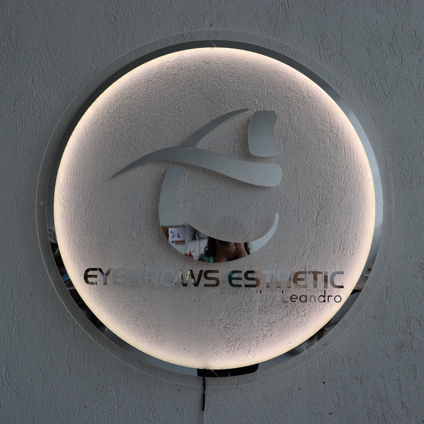 White Business Neon Sign | Mirror Neon Sign |  Acrylic Custom Logo Decoration