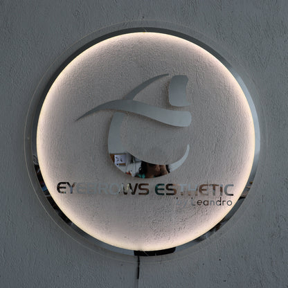 White Business Neon Sign | Mirror Neon Sign |  Acrylic Custom Logo Decoration