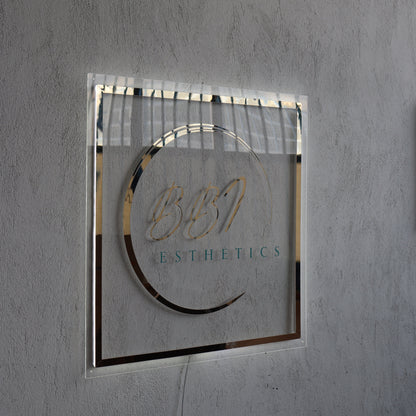 Business Neon Sign | Mirror Neon Sign |  Acrylic Custom Logo Decoration