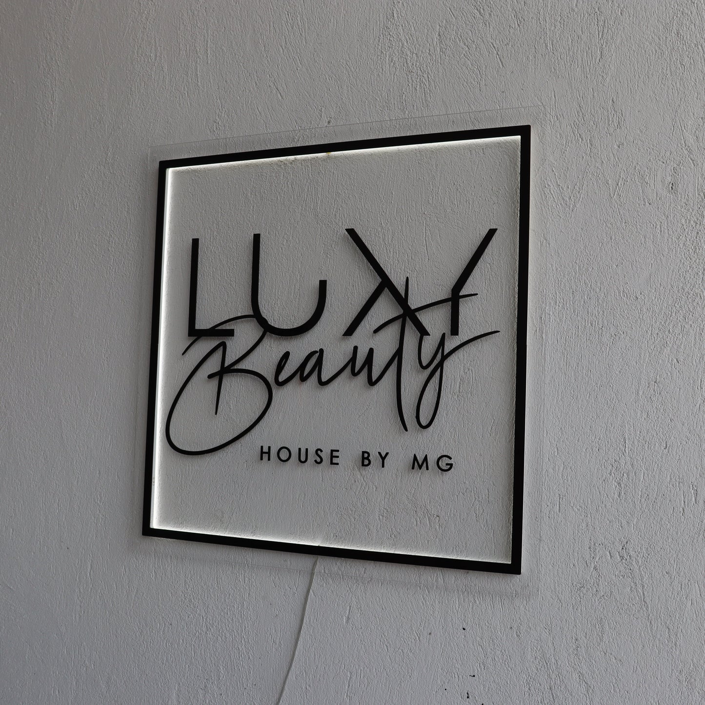 Square Business Neon Sign | Mirror Neon Sign |  Acrylic Custom Logo Decoration