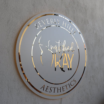 Business Neon Sign | Mirror Neon Sign |  Acrylic Custom Logo Decoration