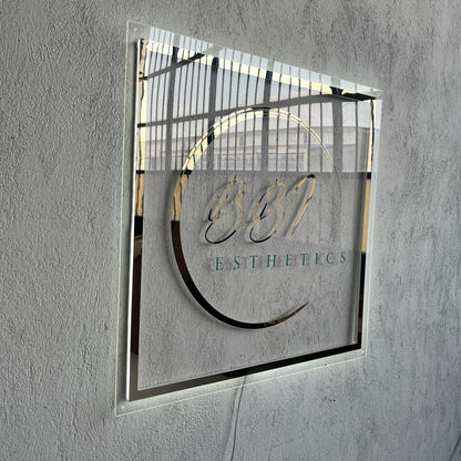 Business Neon Sign | Mirror Neon Sign |  Acrylic Custom Logo Decoration