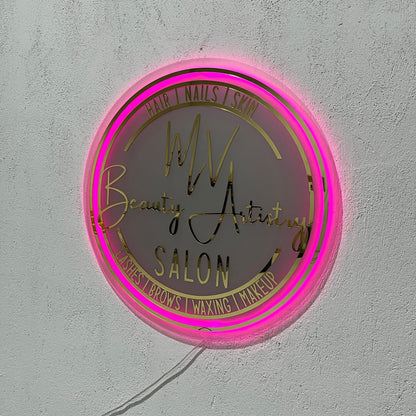 Business Neon Sign | Mirror Neon Sign |  Acrylic Custom Logo Decoration