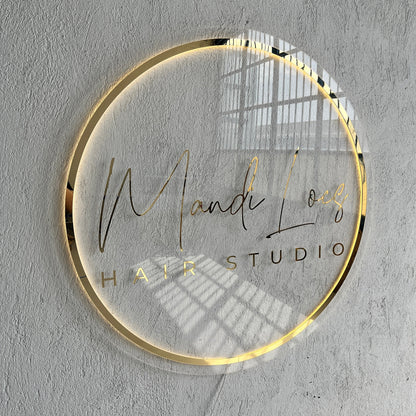 Business Neon Sign | Mirror Neon Sign |  Acrylic Custom Logo Decoration