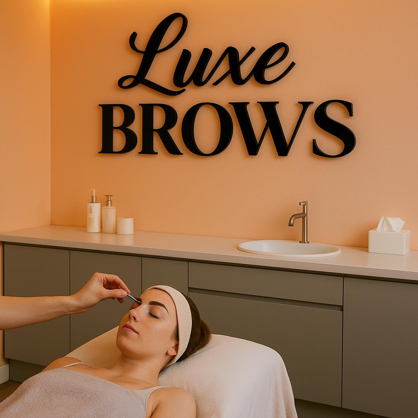 Shiny Black Business Logo Sign, Reception Logo Sign, Salon Sign, Laser Cut Logo Sign, 3D Business Sign, Business Sign, Aesthetic Salon Sign hc7kuk-m2.myshopify.com