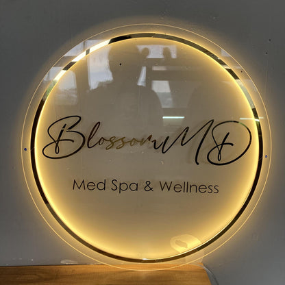 Custom Logo Sign, Business Custom 3D Backlit Acrylic Sign, Personalized Business Name Sign, Salon Wall Decor, Office Sign, Storefront Sign