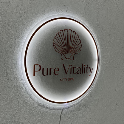 Frosted Custom Sign Business Logo, Backlit Acrylic Sign, Personalized Business Name Sign, Salon Wall Decor, Office Sign, Storefront Sign