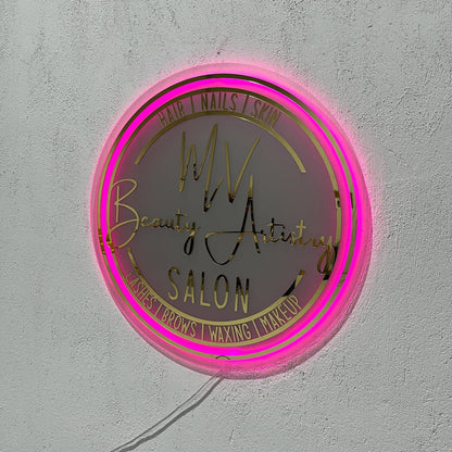 Frosted Custom Sign Business Logo, Backlit Acrylic Sign, Personalized Business Name Sign, Salon Wall Decor, Office Sign, Storefront Sign