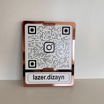 Custom Instagram QR Code Sign for Business, Laser Engraved Acrylic Social Media Plaque, Qr Code Sign For Business