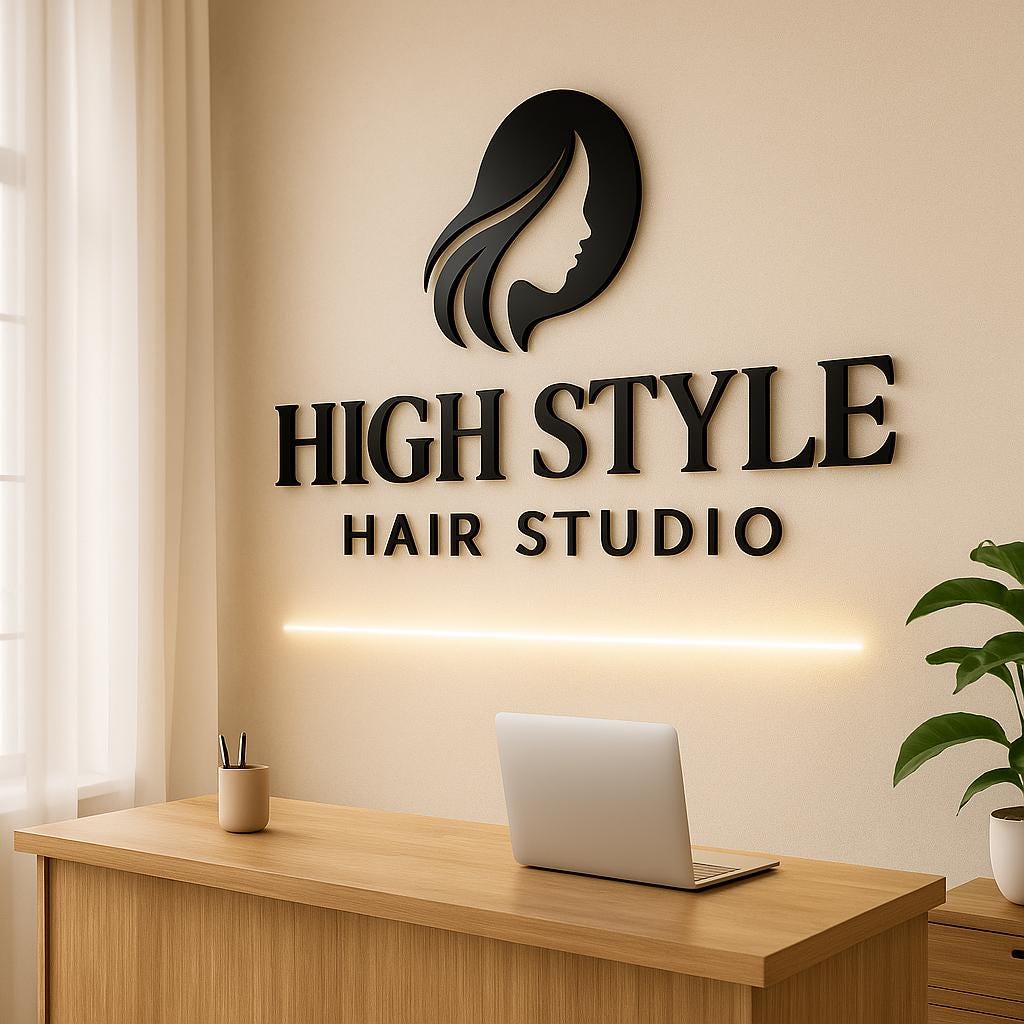 Custom Business Logo Sign, Reception Logo Sign, Beauty Salon Sign, 3D Business Sign, Business Sign, Aesthetic Salon Sign