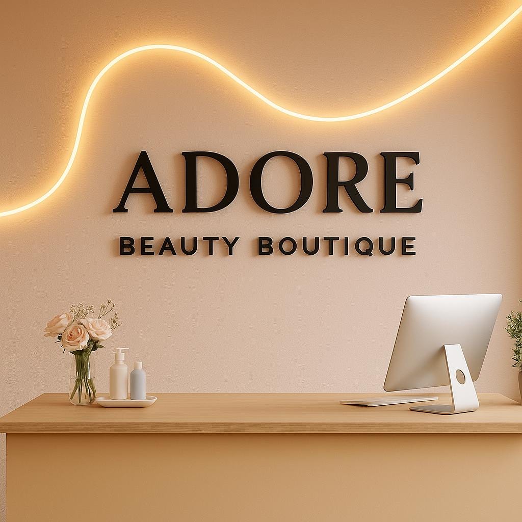 Custom Business Logo Sign, Reception Logo Sign, Beauty Salon Sign, 3D Business Sign, Business Sign, Aesthetic Salon Sign