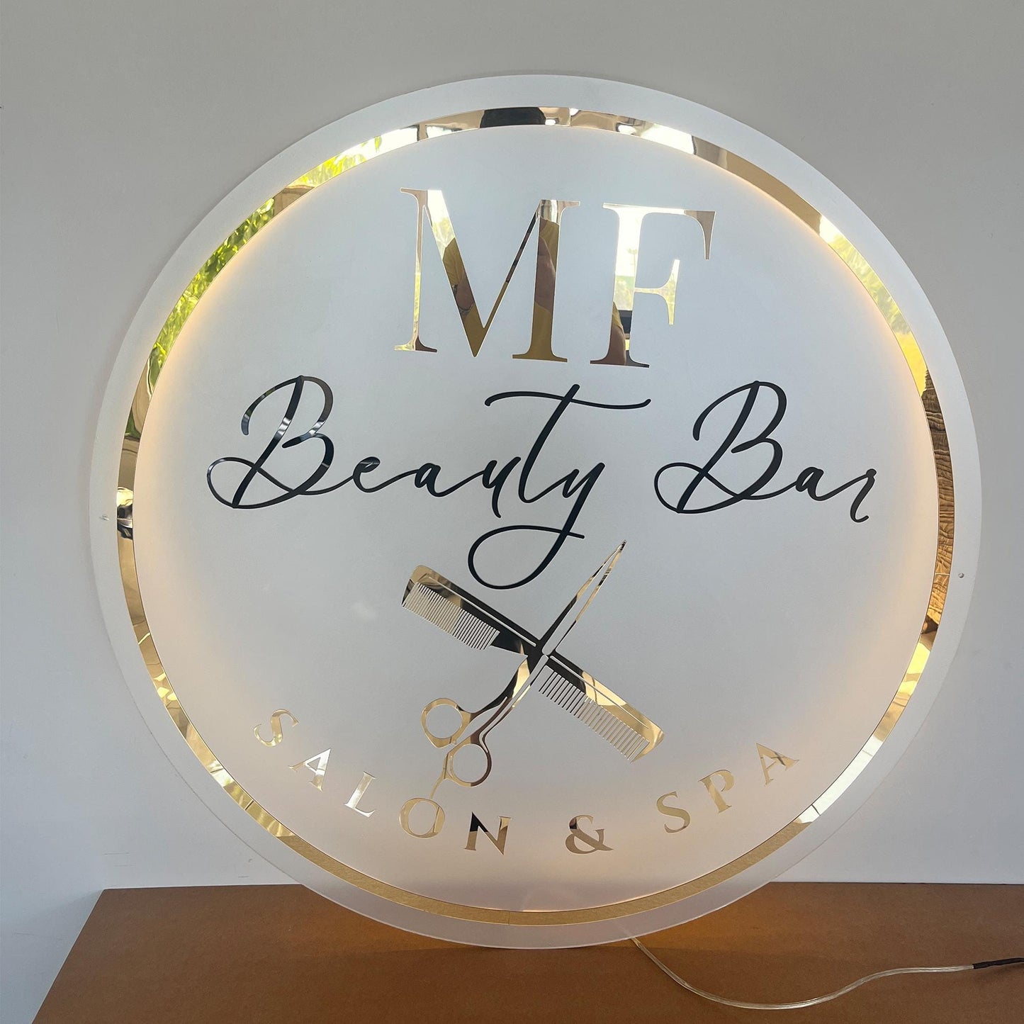 Custom Beauty Studio Neon Sign, Acrylic Salon Backlit Sign, Business Logo Signs, Wall and Door Office Sign, Wall LED Salon logo sign