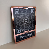 Custom Instagram QR Code Sign for Business, Laser Engraved Acrylic Social Media Plaque, Qr Code Sign For Business