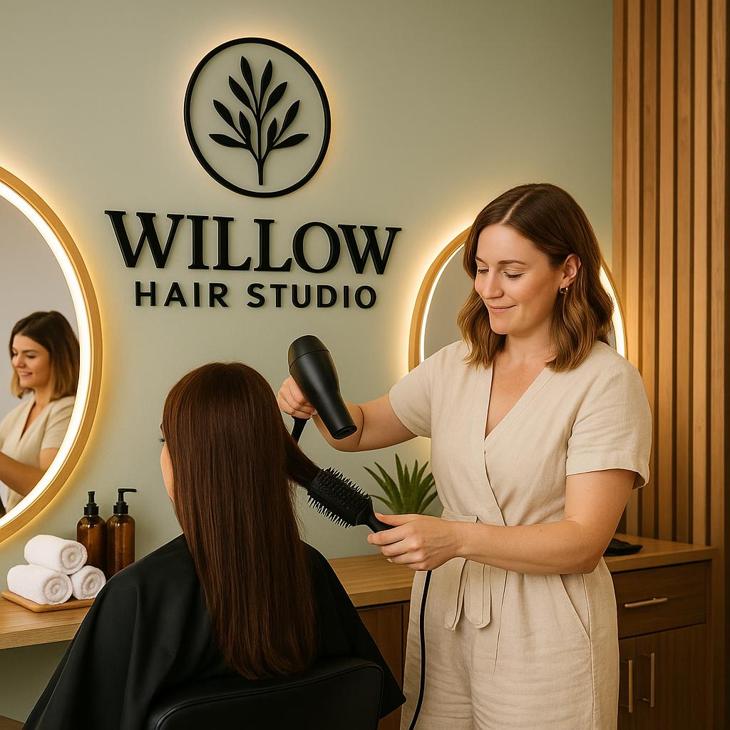 Custom Hair Salon Studio Sign for Wall Decor, Modern Personalized Beauty Salon Business Logo Signage for Hairdresser Barbershop