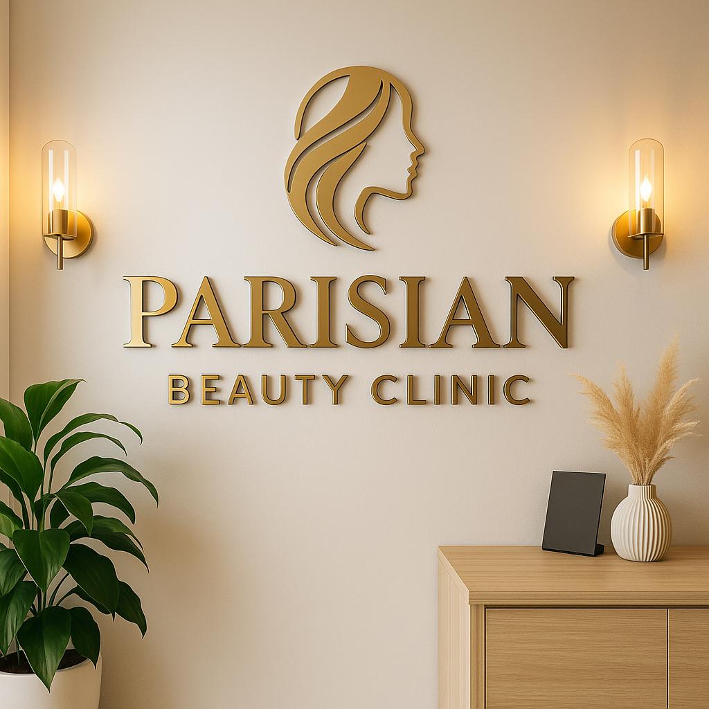 Large Acrylic Salon Wall Sign – Custom Laser Cut Logo Business Signage for Spa, Hair, and Beauty Salon Indoor Wall Decor Sticker