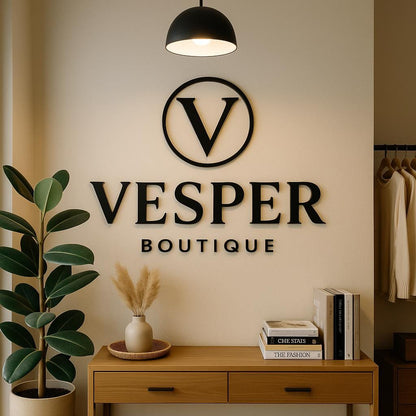 Business Logo Sign, Reception Logo Sign, Beauty Salon Sign, Laser Cut Logo Sign, 3D Business Sign, Business Signboard, Aesthetic Salon Sign