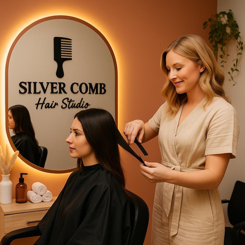 Custom Hair Salon Studio Sign for Wall Decor, Modern Personalized Beauty Salon Business Logo Signage for Hairdresser Barbershop