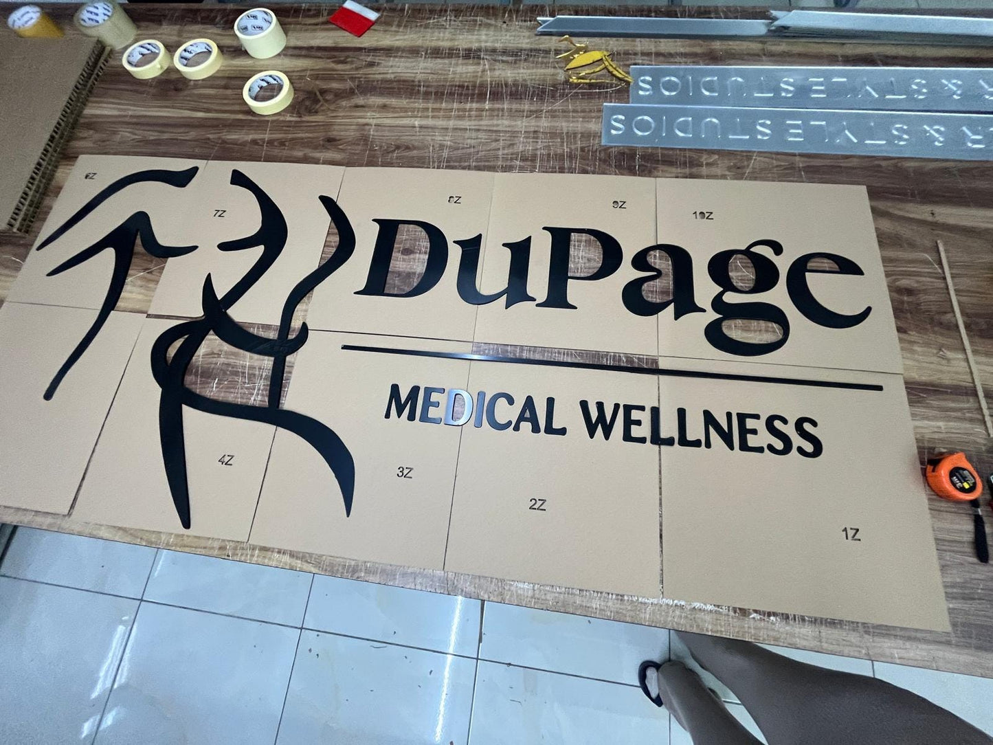 Matte Black Metal Business Logo Sign | Custom 3D Laser Cut Reception Sign | Beauty Salon Branding | Aesthetic Clinic Office Wall Signage