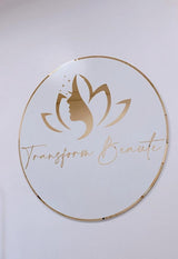 Custom Round Acrylic Salon Sign with Metal Backing, Personalized Business Logo for Spa, Esthetician Room or Beauty Studio Wall Decor
