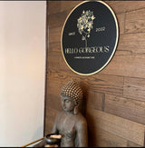Custom Round Acrylic Salon Sign with Metal Backing, Personalized Business Logo for Spa, Esthetician Room or Beauty Studio Wall Decor