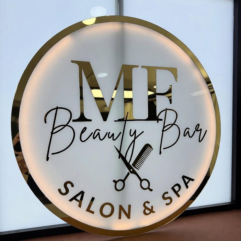 Custom Beauty Studio Neon Sign, Acrylic Salon Backlit Sign, Business Logo Signs, Wall and Door Office Sign, Wall LED Salon logo sign