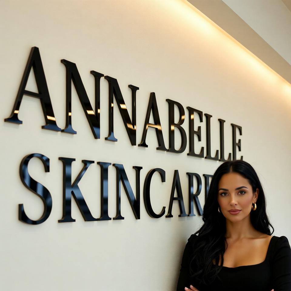 Custom 3D Acrylic Business Sign for Salon Wall Branding with Glossy Black Letters and Modern Logo Design for Professional Interiors