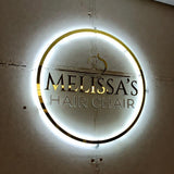 Custom Clear Acrylic Neon Business Sign – Personalized LED Sign – 3D LED Round Sign - Acrylic Neon Sign - Personalized Wall Decor Sign