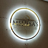 Custom Clear Acrylic Neon Business Sign – Personalized LED Sign – 3D LED Round Sign - Acrylic Neon Sign - Personalized Wall Decor Sign