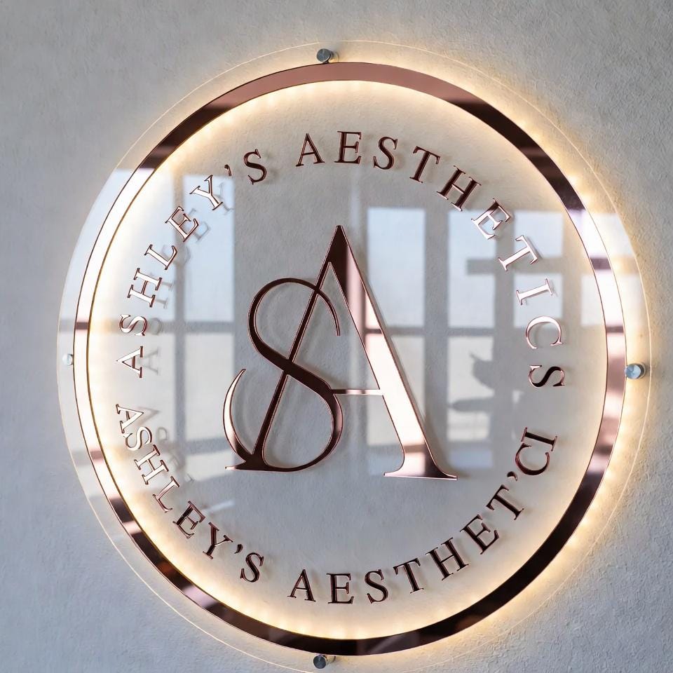 Custom Clear Acrylic Neon Business Sign – Personalized LED Sign – 3D LED Round Sign - Acrylic Neon Sign - Personalized Wall Decor Sign