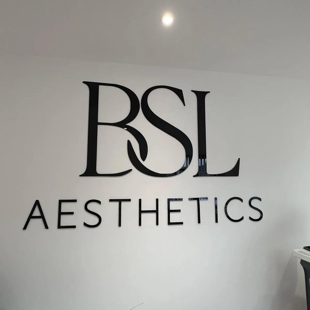 Shiny Black Business Logo Sign, Reception Logo Sign, Salon Sign, Laser Cut Logo Sign, 3D Business Sign, Business Sign, Aesthetic Salon Sign