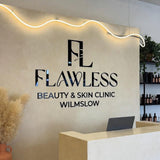 Custom 3D Acrylic Business Sign for Salon Wall Branding with Glossy Black Letters and Modern Logo Design for Professional Interiors