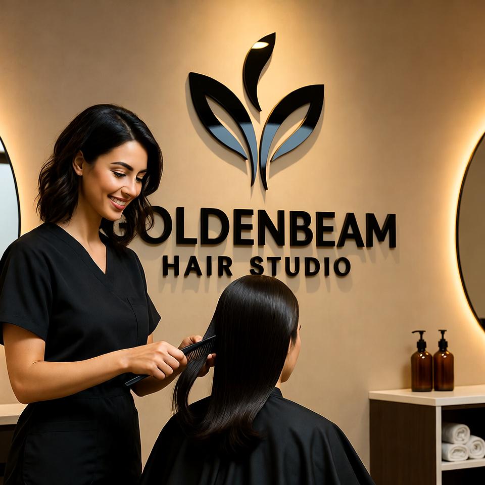 Custom Hair Salon Studio Sign for Wall Decor, Modern Personalized Beauty Salon Business Logo Signage for Hairdresser Barbershop