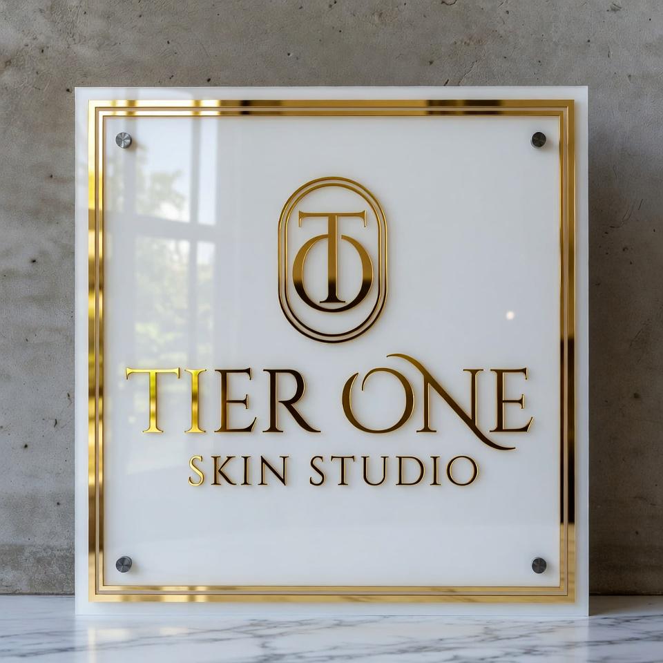 Custom Square Acrylic Salon Sign, Personalized Beauty Studio Wall Logo, Business Name Sign for Esthetician, Spa or Nail Room Decor