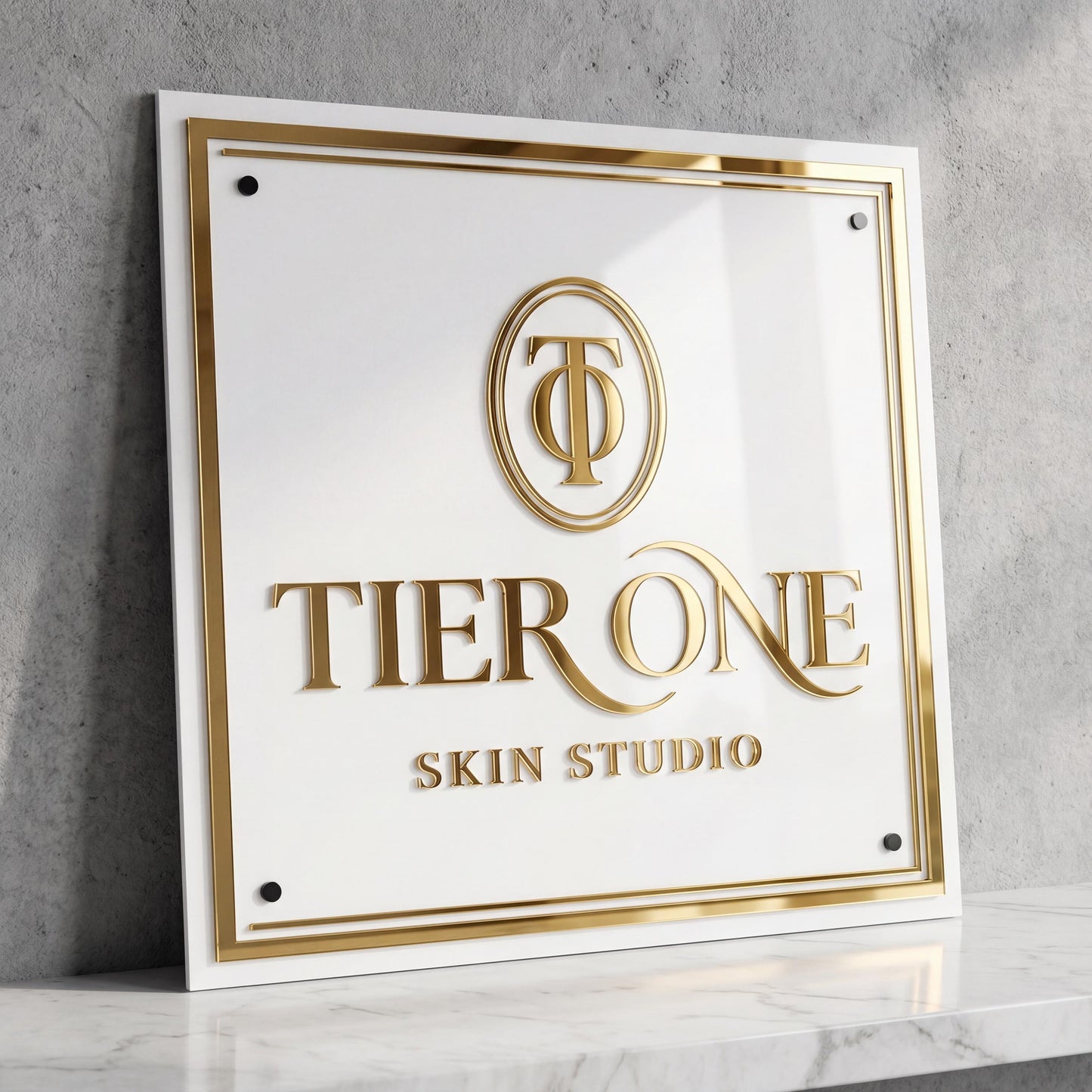 Custom Square Acrylic Salon Sign, Personalized Beauty Studio Wall Logo, Business Name Sign for Esthetician, Spa or Nail Room Decor