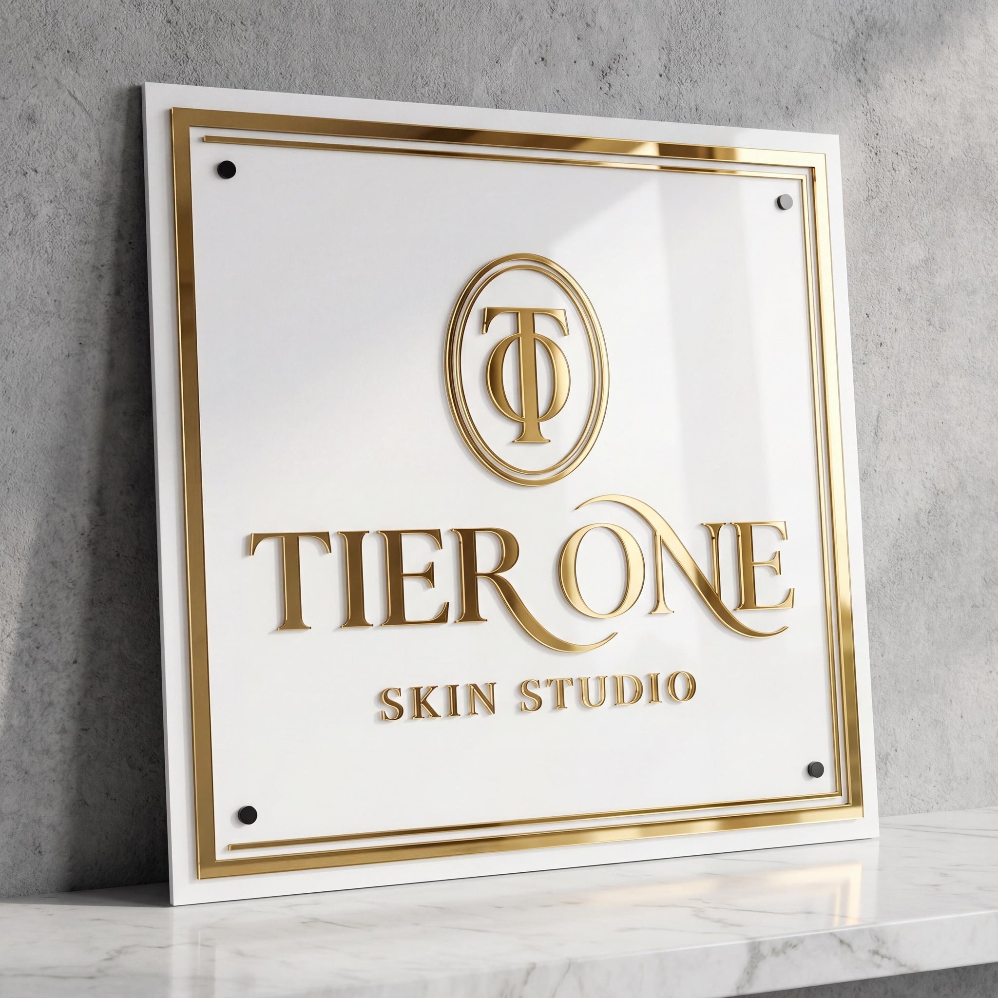 Custom Square Acrylic Salon Sign, Personalized Beauty Studio Wall Logo, Business Name Sign for Esthetician, Spa or Nail Room Decor