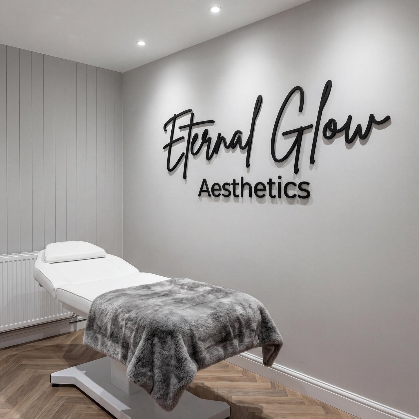 Gold Mirror Business Sign | Custom Acrylic Logo for Wall | 3D Salon & Office Decor | 6mm Thickness