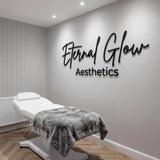 Gold Mirror Business Sign | Custom Acrylic Logo for Wall | 3D Salon & Office Decor | 6mm Thickness