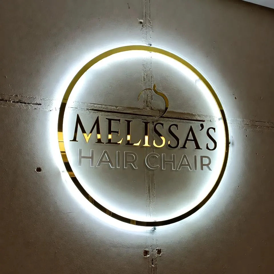 Custom Clear Acrylic Neon Business Sign – Personalized LED Sign – 3D LED Round Sign - Acrylic Neon Sign - Personalized Wall Decor Sign