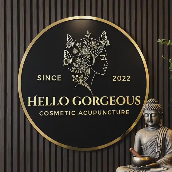 Custom Round Acrylic Salon Logo Sign with Metal Backing, Personalized Business Name Sign for Spa, Esthetician or Beauty Studio Decor