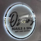 Custom Clear Acrylic Neon Business Sign – Personalized LED Sign – 3D LED Round Sign - Acrylic Neon Sign - Personalized Wall Decor Sign