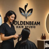 Custom Hair Salon Studio Sign for Wall Decor, Modern Personalized Beauty Salon Business Logo Signage for Hairdresser Barbershop