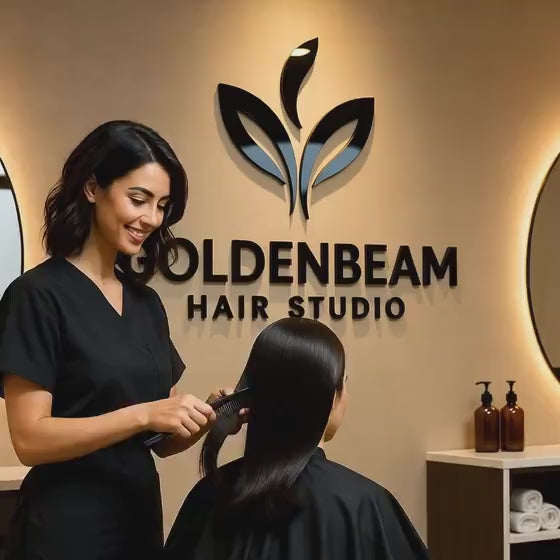 Custom Hair Salon Studio Sign for Wall Decor, Modern Personalized Beauty Salon Business Logo Signage for Hairdresser Barbershop