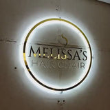 Custom Clear Acrylic Neon Business Sign – Personalized LED Sign – 3D LED Round Sign - Acrylic Neon Sign - Personalized Wall Decor Sign